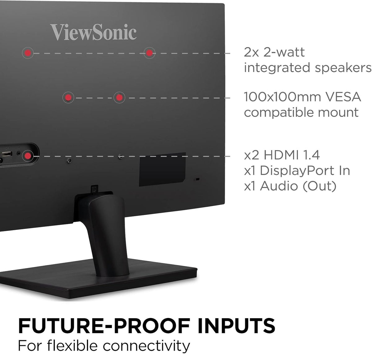 ViewSonic VA2715-2K-MHD 27 Inch 1440p LED Monitor with 100Hz, Ultra-Thin Bezels, HDMI and DisplayPort Inputs for Home and Office