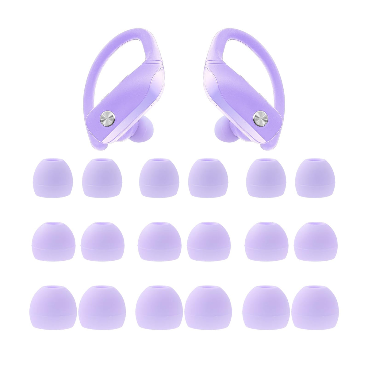 Silicone Eartips Replacement for bmani T16 / bmanl T16 Wireless Earbuds, 9 Pairs (S/M/L) Purple