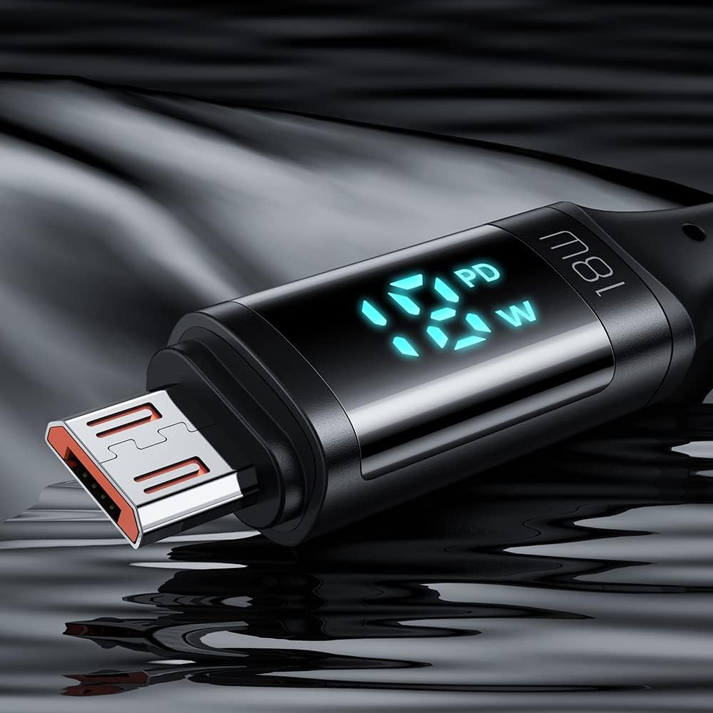 mcdodo Micro USB Nylon Braided Sync Charge USB Data Cable 4FT/1.2M Compatible with Samsung/HTC/MP3 (Micro Black)