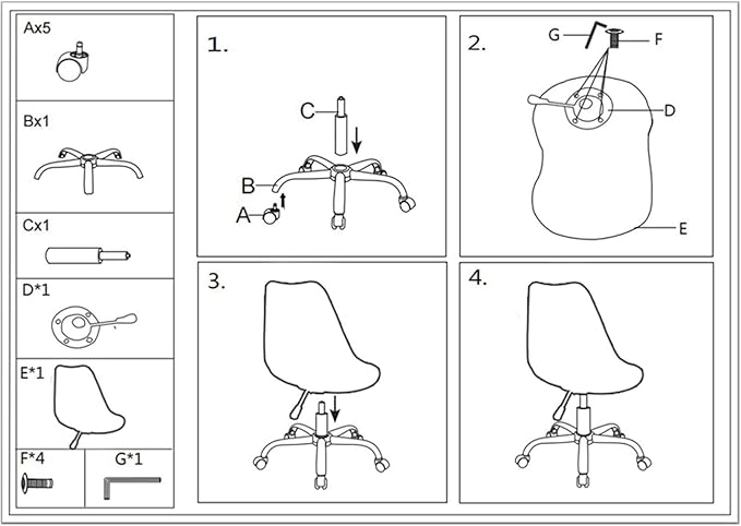 Mlaea Apartment Dining Chair Classroom Dormitory Hotel Chair with Rolling Wheels Backrest Computer Racing Gaming Chair 48 * 43 * 86-96CM(Color:#5)