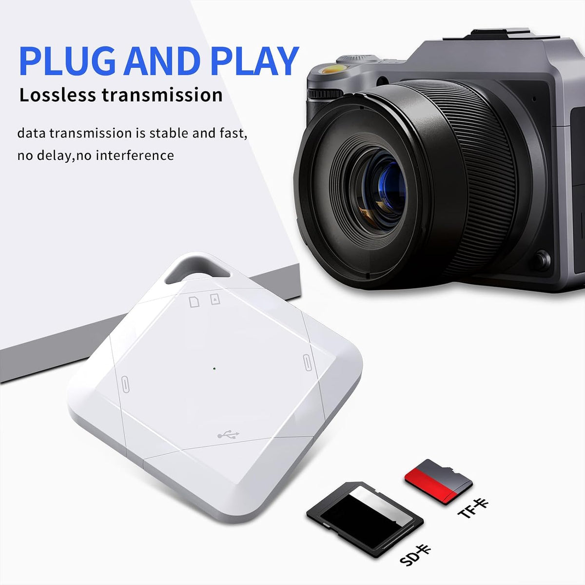 Hotcatconn iPhone/ipad/Android/Mac/Computer/Camera,5 in1 New SD Card Reader for Micro SD Card Reader Trail Camera