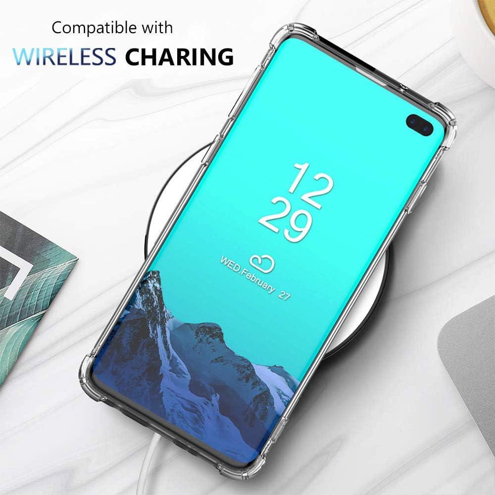 KIOMY Clear Case for Samsung Galaxy S10+ / S10 Plus, Shockproof Bumper Protective Phone Cover, Flexible TPU