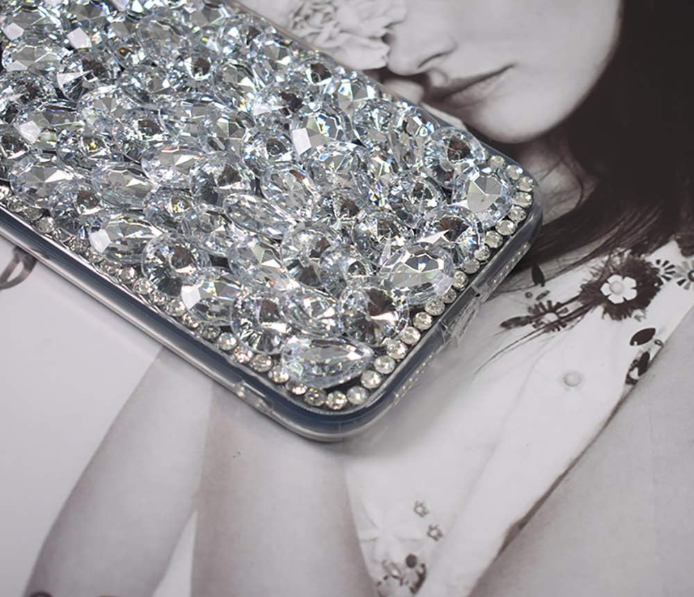 Compatible with iPhone 11 Bling Glitter Case, Luxury Shiny Diamond Crystal Rhinestone Handmade Clear Cover Case (6.1'')