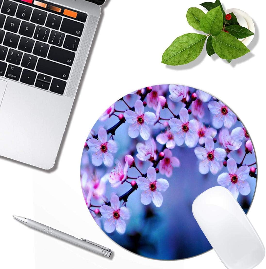 Beautiful Flowers Mouse Pad Round Non-Slip Rubber Mousepad Laptop Office Computer Decor Cute Desk Accessories Customized Design Mouse Pad