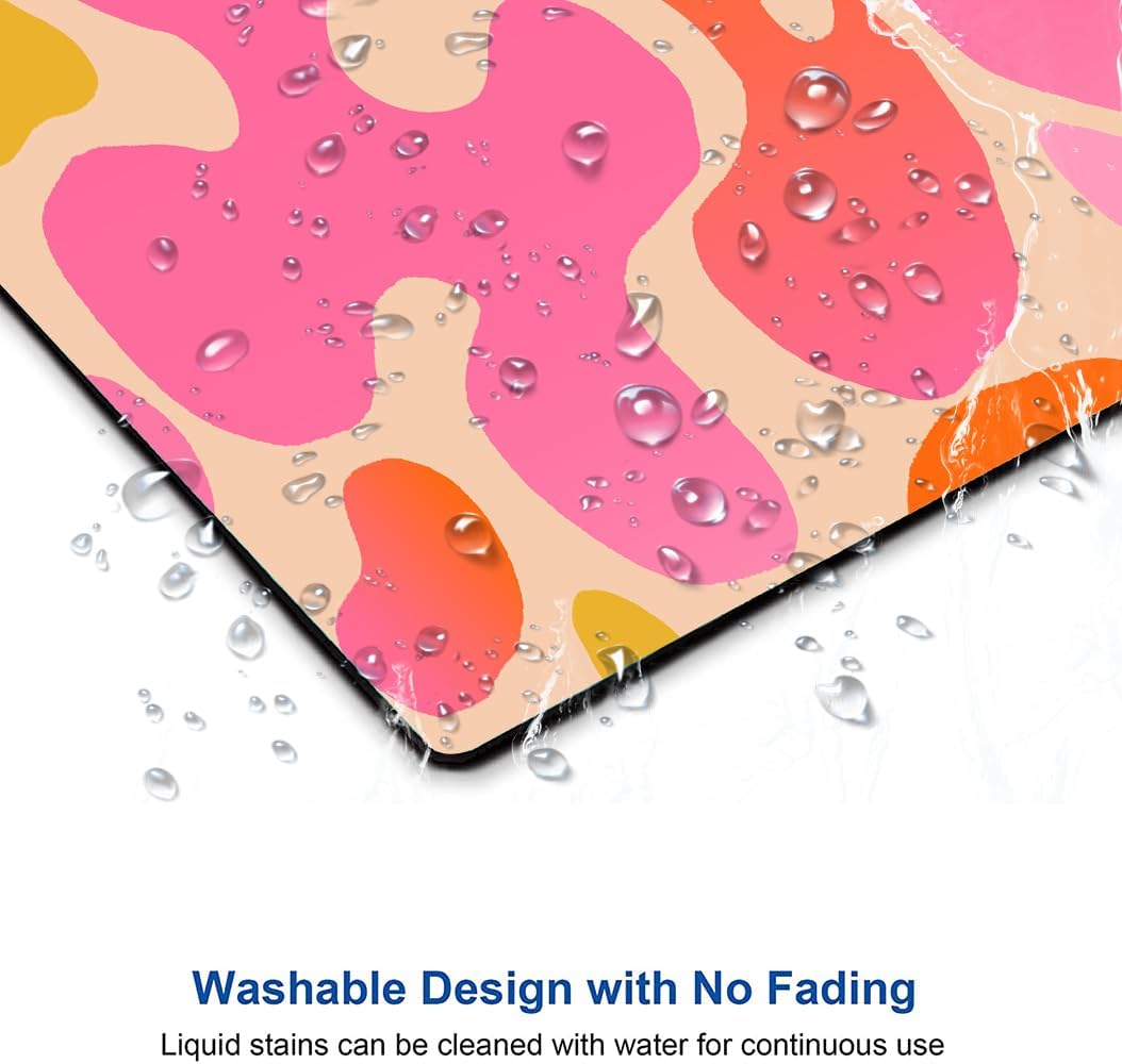 Mouse Pad, Modern Abstract Mousepad, Cute Pink Mouse Mat Waterproof Non-Slip Rubber Base Mouse Pads for Women Office Laptop