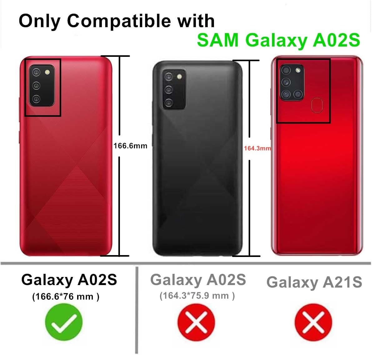 Galaxy A02S Case (USA Version), Slim Flexible TPU Airbag Bumper Shock Absorption Rubber Cover for Girls