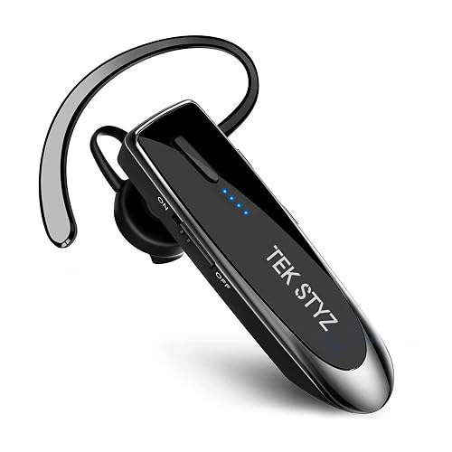 Tek Styz Bluetooth 5.3 Headset Compatible with Kyocera DuraXV Extreme Wireless Earpiece, IPX5 Waterproof, Dual Microphones, Noise Reduction, 60 Days