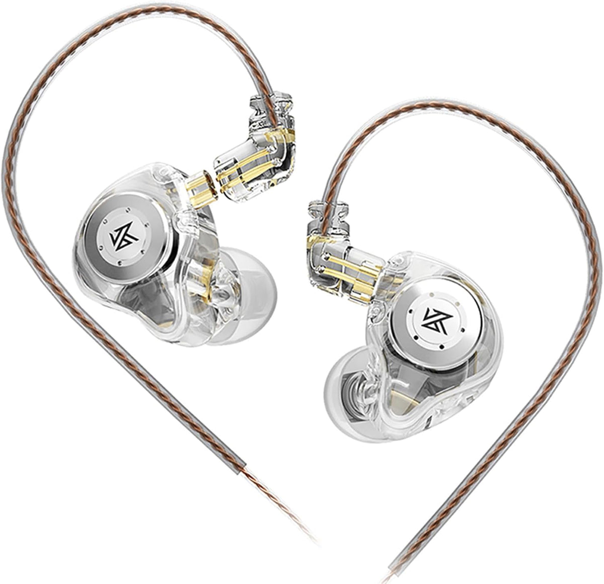 keephifi KZ EDX Pro in Ear Monitor Headphones KZ IEM Earphones Dual DD HiFi Stereo Sound Stage Earphones Wired Noise Cancelling Gaming Earbuds for Musicians Singer Audiophiles (White, No Mic)