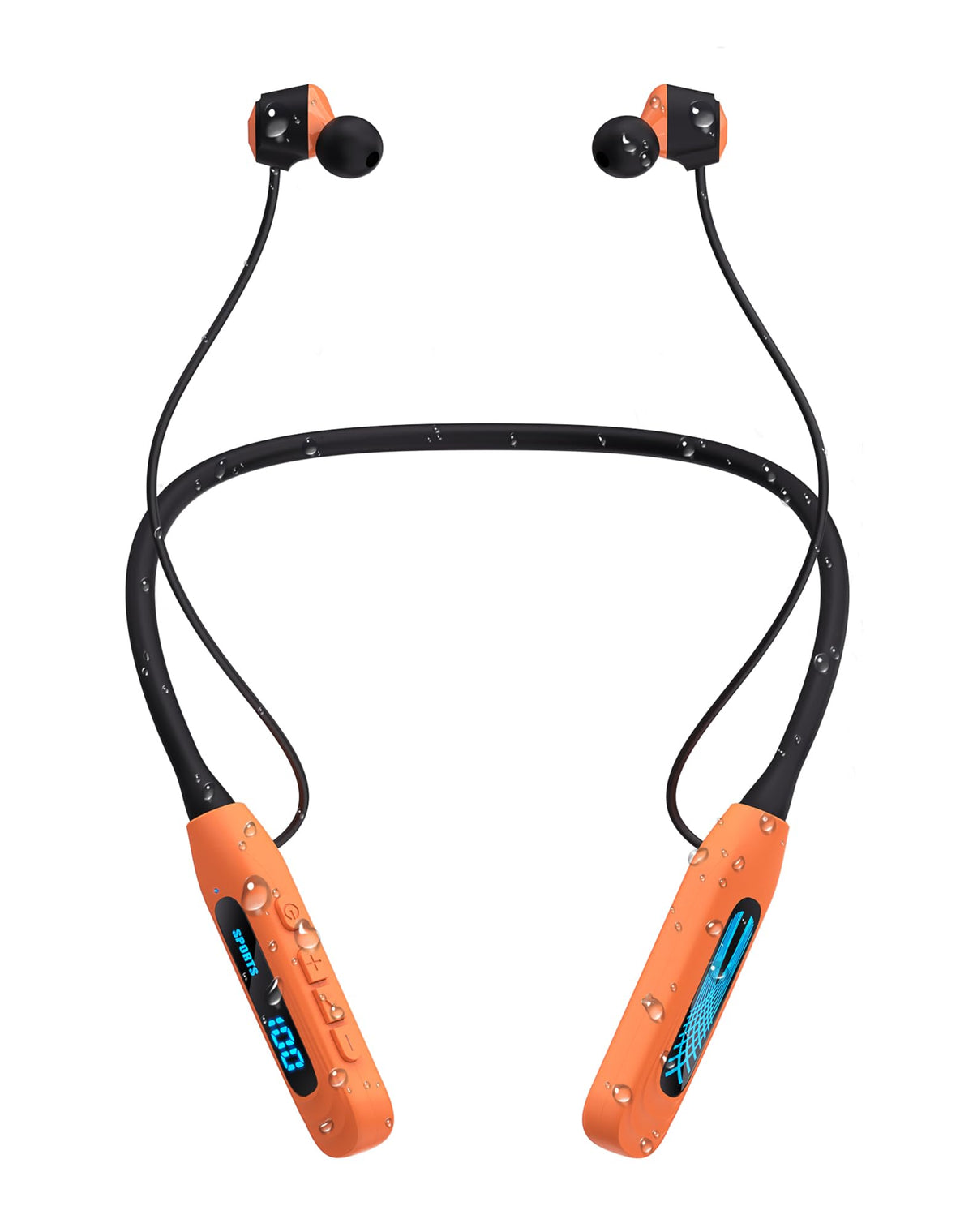 JL&MI Neckband Bluetooth Headphones, Wireless Sport Earphones with 80-Hour Battery and LED Display, Bluetooth 5.4 Magnetic Earbuds, Comfort Fit