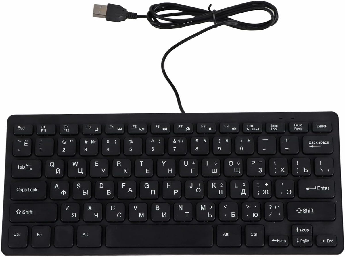 SUNGOOYUE Ergonomic Mini 78 Keys USB Wired Keyboard for PC Notebook Computer Laptop (Russian)