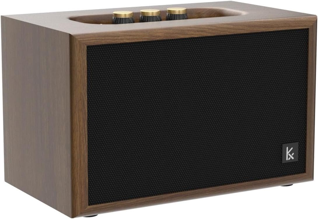 Retro Wooden Bluetooth Speaker, KONEX 40W Vintage Portable Wireless Speaker, Bluetooth 4.2 Heavy Bass Music Player, 20H Long Playtime, Outdoor Speaker for Home, Office, Party, Gift for Friend