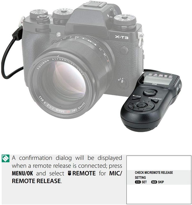 JJC Intervalometer Timer Remote Shutter Release Time Laspe for Fuji Fujifilm X-T5 X-T4 X-T3 X-T30 II X-T20 X-T10 X-H2 X-H2S X100VI X100V X100F X100T GFX100SII GFX100 GFX 50R 50S X-PRO3 X-T100 & More
