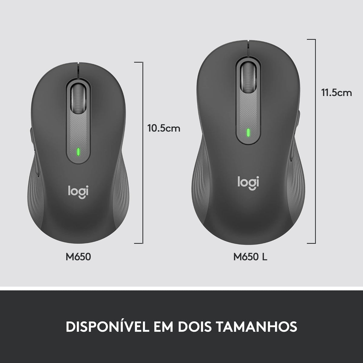 Logitech Signature M650 L Full Size Wireless Mouse, 2-Year Battery, Silent Clicks, Bluetooth, Graphite