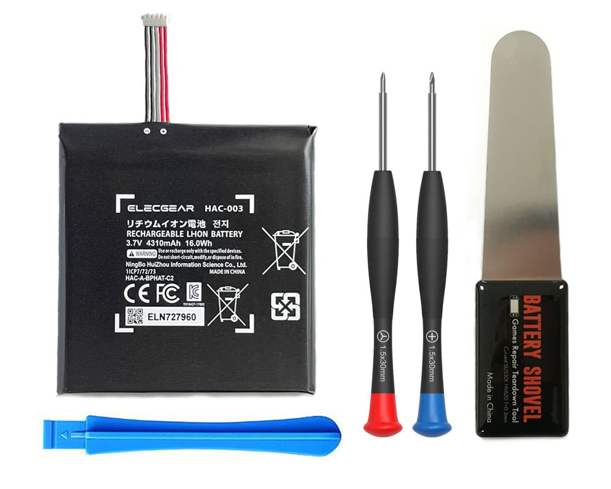 Elecgear 1 X Replacement Battery For Nintendo Switch Console, Hac-003 Internal Rechargeable Li-Ion Battery For Switch Hac-001, 3