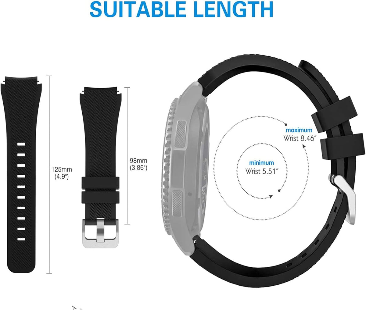 Compatible TOOBUR Smart Watch Bands, Lamshaw Classic Silicone Replacement Straps for IDW13 1.8" Smart Watch