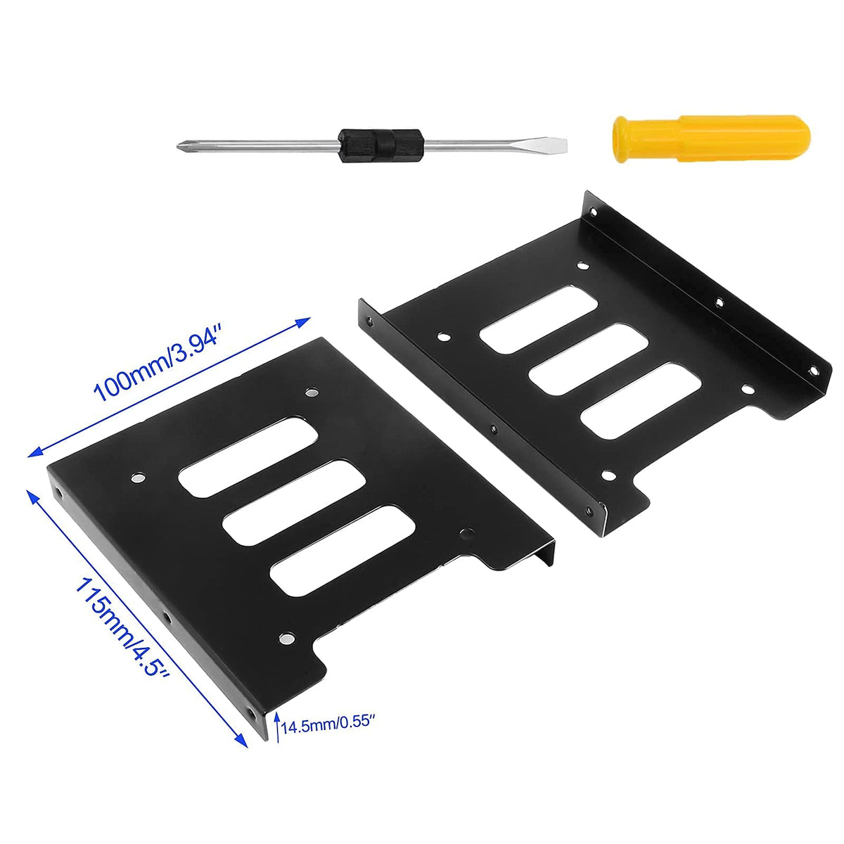 suiwotin 4PCS SSD Bracket 2.5 to 3.5 Adapter, SSD HDD Hard Disk Drive Bays Holder, SSD Mounting Bracket Kit Metal Mounting Bracket Adapter