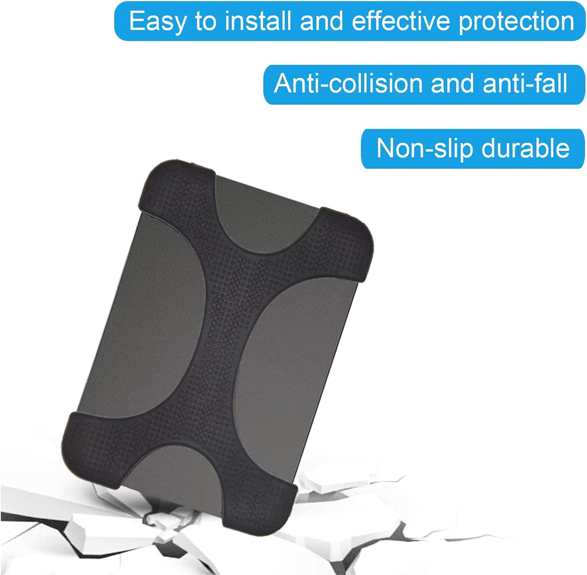 4 Pieces of 2.5 Inch Silicone Hard Drive Protective Case, Shock Proof and Drop Proof Elasticity to Protect Your Device Safety, Suitable for 2.5 Inch Mobile Hard Drives