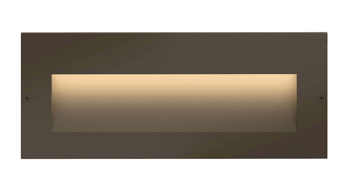 Hinkley Taper 1565BZ Wide Horizontal 12v Landscape Step Light, Aluminum, Low Voltage, Recessed Mount, Integrated LED, Safe for Wet Conditions, Bronze