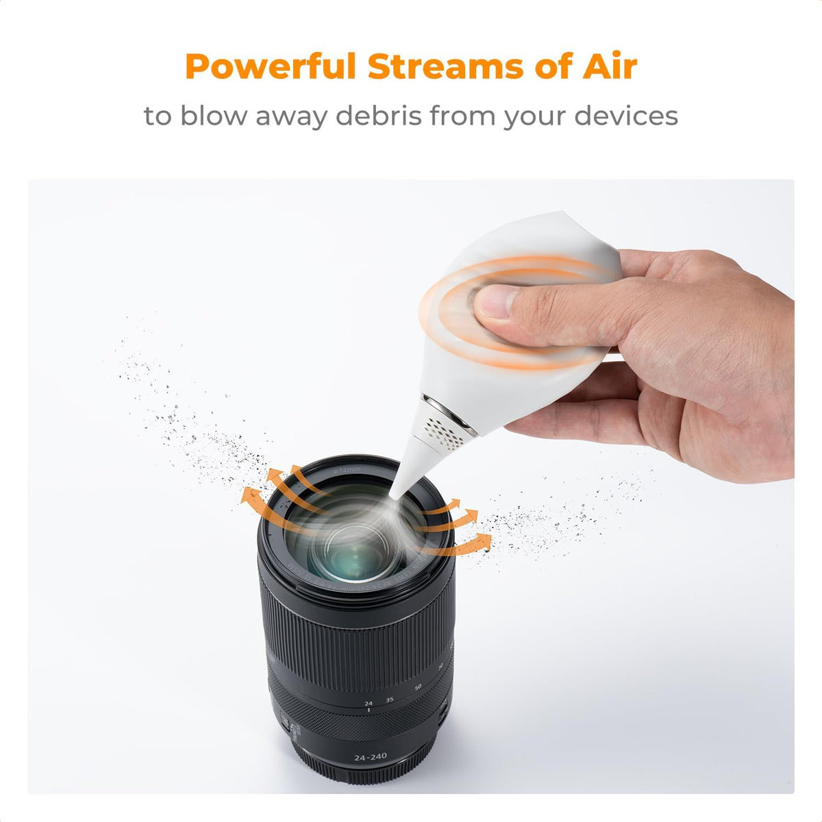 K&F CONCEPT Air Blower, with Long Nozzle/Short Nozzle Switch Design, Single Air Intake Camera Lens Blower, for Digital SLR Lens Sensor LCD Screens Musical Instruments Keyboards Telescope Filters
