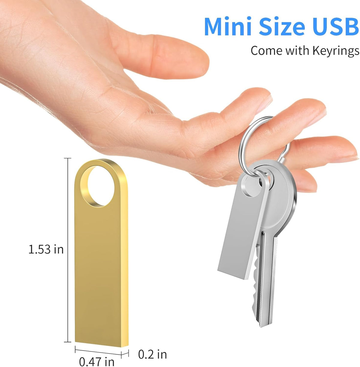 USB 3.0 Flash Drive 128GB 2 Pack, Wooolken High Speed USB 3.0 Thumb Drives Sleek Metal Flash Drives with Keychains, Memory Stick, USB Drive for PC/Computers/Mac/Laptops