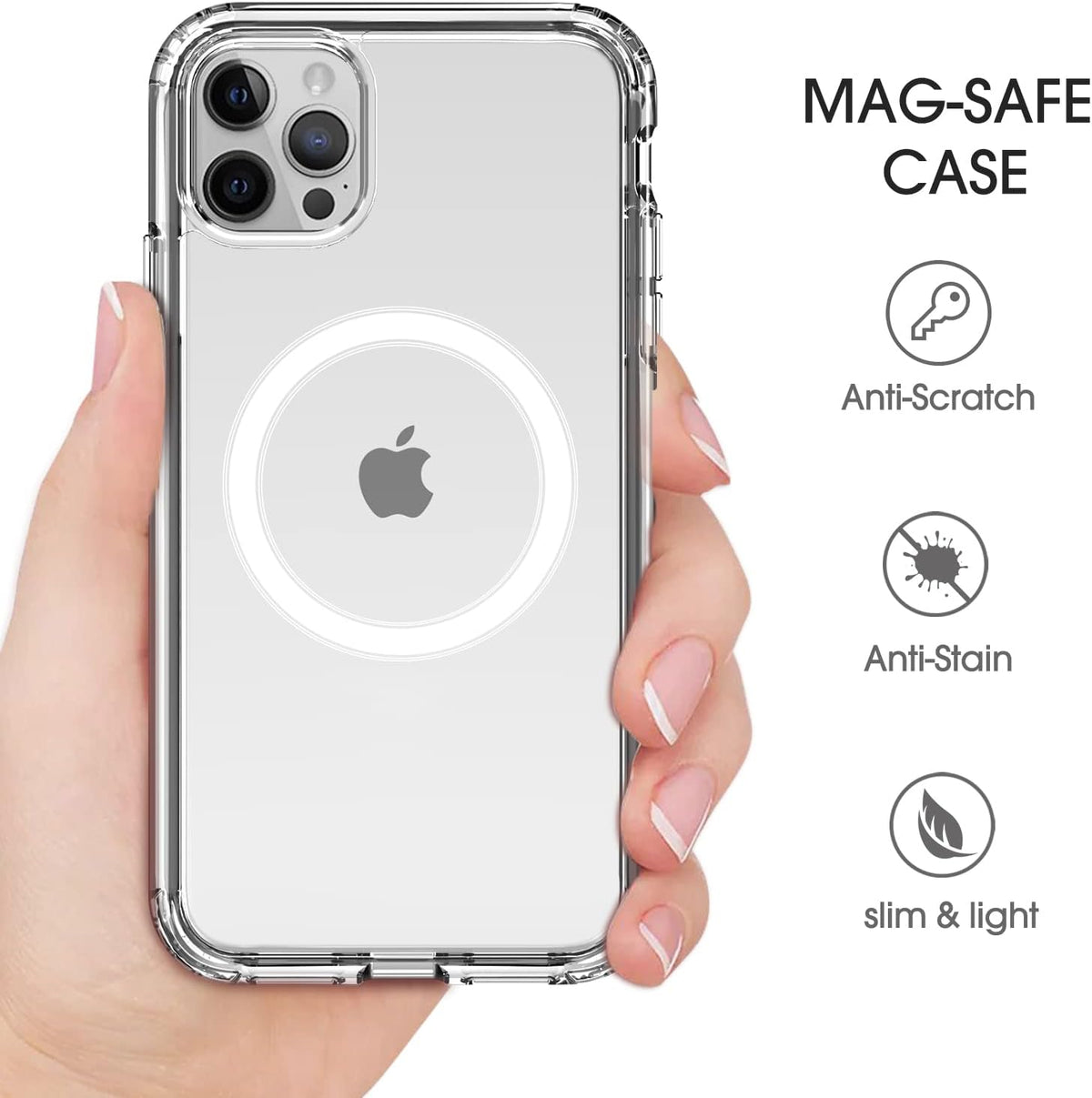 amCase Cellular Phone Case - Compatible with MagSafe, iPhone 11 Pro (5.8"), Shock-Absorbent, Clear