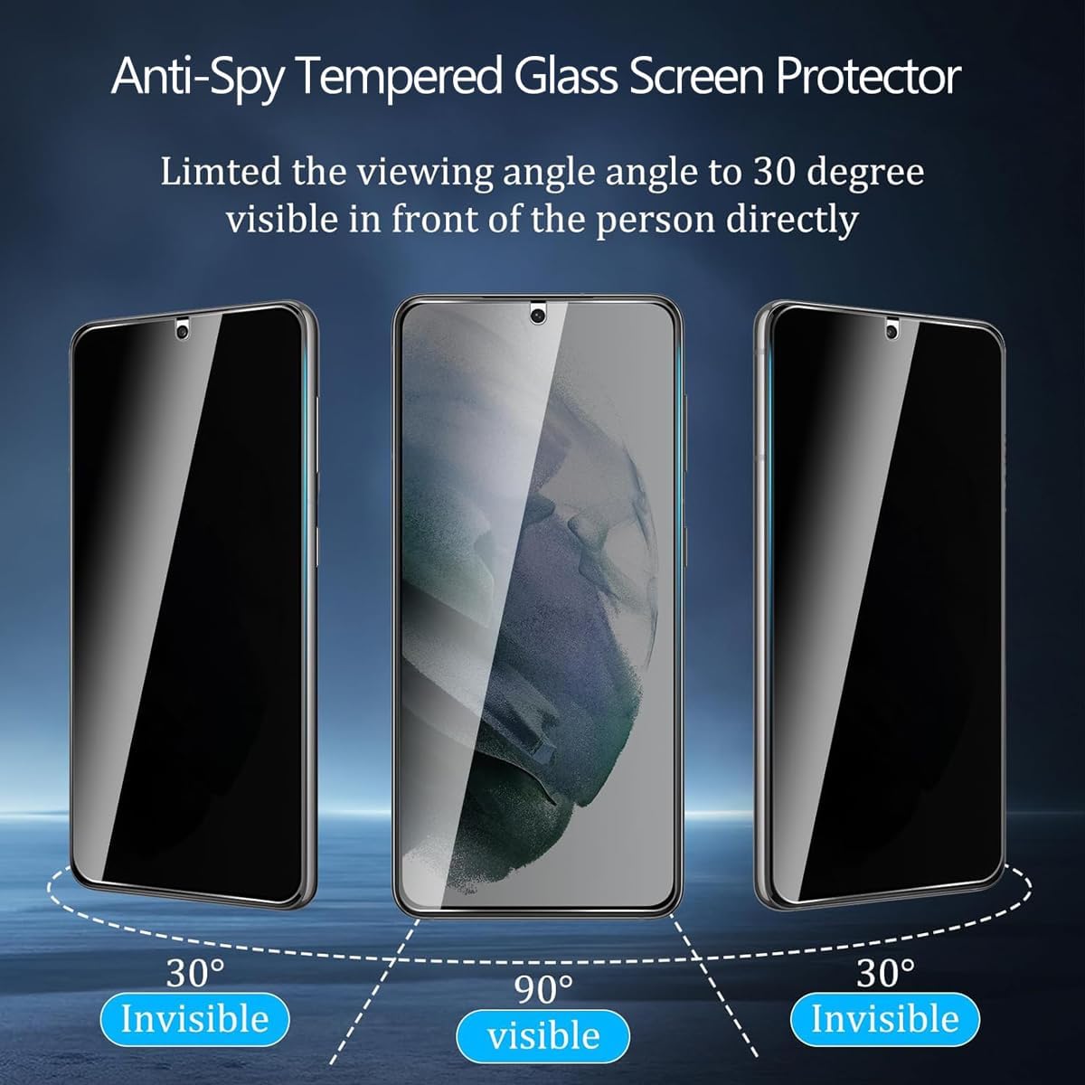 [2+2 Pack] S22 Plus Privacy Glass Screen Protector with Camera Lens Protector, Anti-Spy Tempered Glass for Samsung
