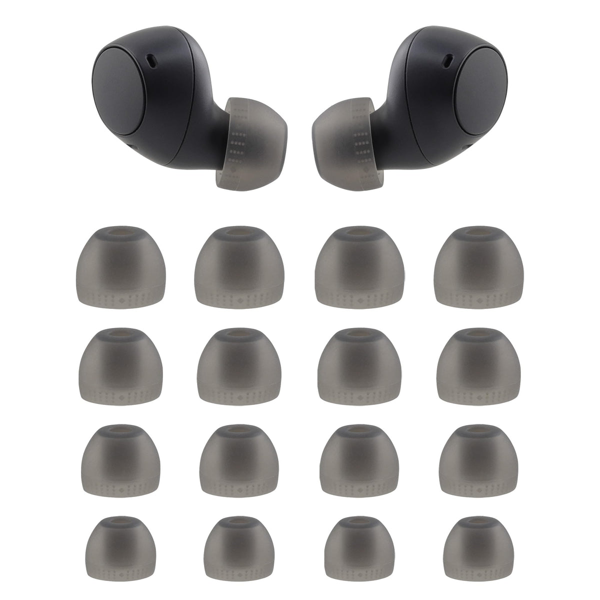 NANLANFAN Replacement Silicone Ear Tips for Sony WF-C510 / WF-C500 / WF-C700N / WF-C710N Wireless Earbuds, 8 Pairs (XS/S/M/L) (Black)