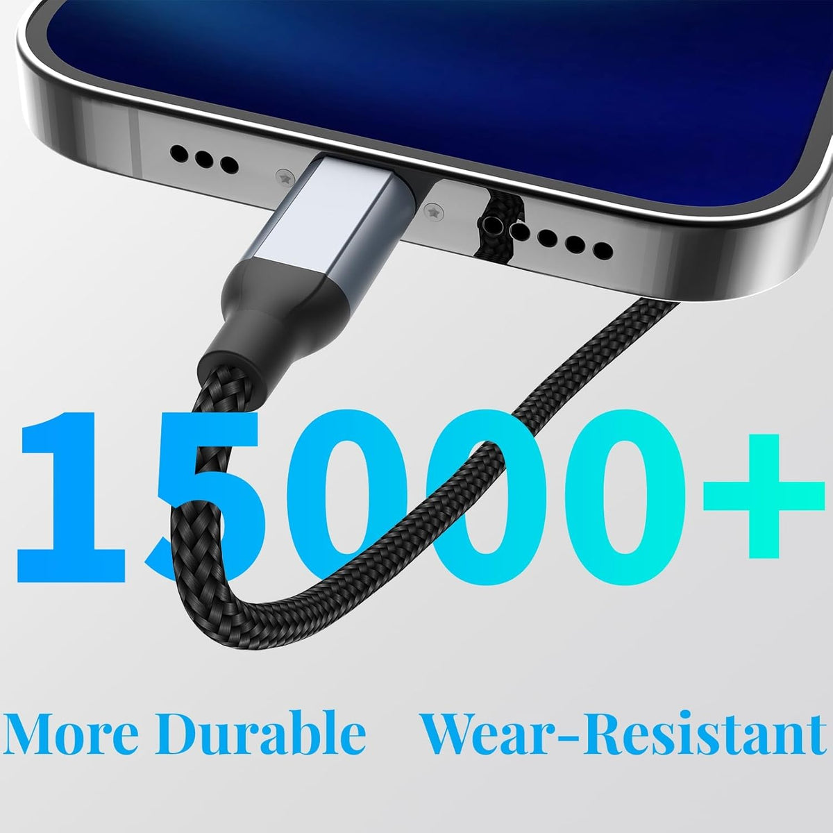 2FT iPhone Charging Cable, 3-Pack [MFi Certified] USB to Lightning Cable 2ft for Car Fast Charging Braided Short iPhone