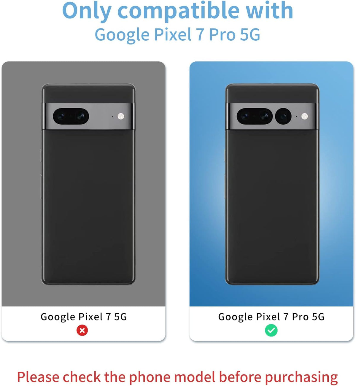 2 Pack Back Rear Camera Lens Glass Replacement for Google Pixel 7 Pro 5G 2022 with Pre-Installed Adhesive, Repair Tool