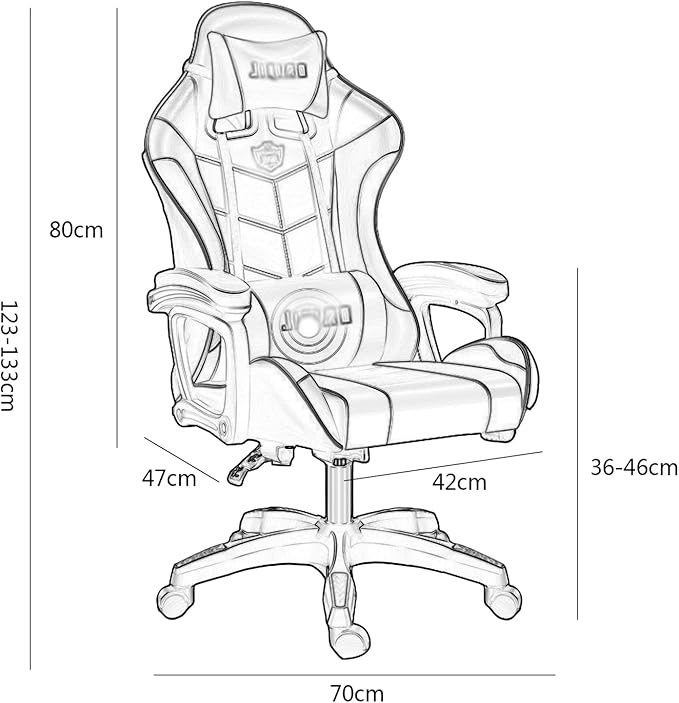 Office Swivel Chair Computer Chair Boys Gaming Chair Ergonomic Chair Seat Home Office Game Chair Lift Reclining Swivel Chair Office Chair (Size:Aluminum Alloy feetColor:White)