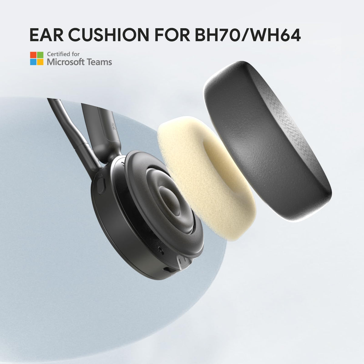 Yealink Ear Cushion for BH70/WH64 (1 Pair) Replacement, NOT Include Headset in Package