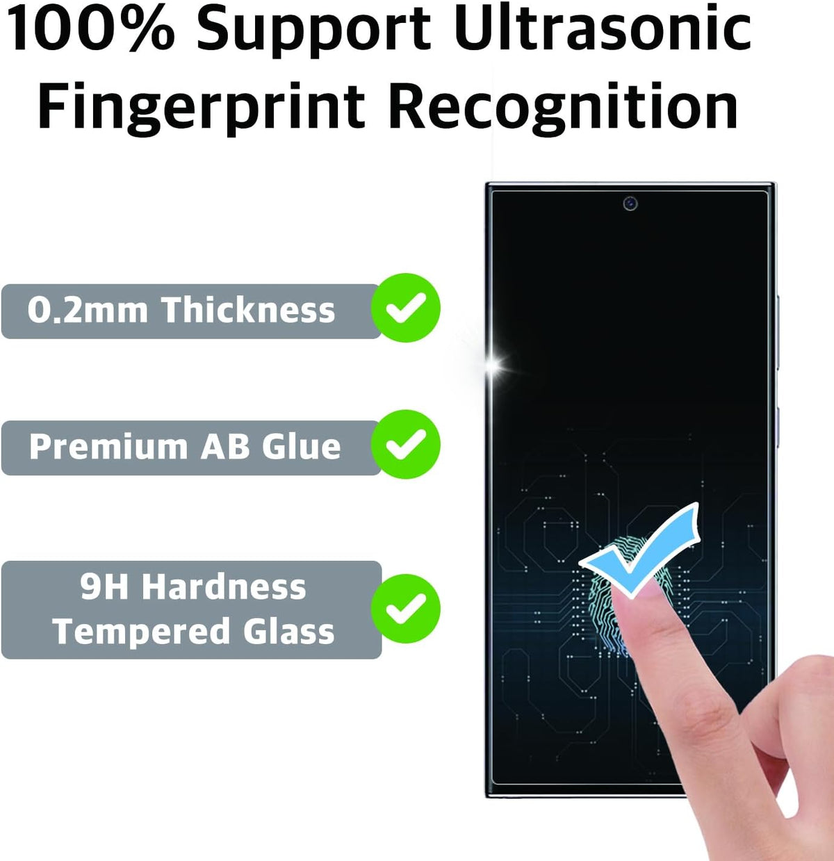Google Pixel 8a 5G 2024 [5 Clear Tempered Glass Screen Protectors + 2 Lens Protectors] [100% Fingerprint Recognition]
