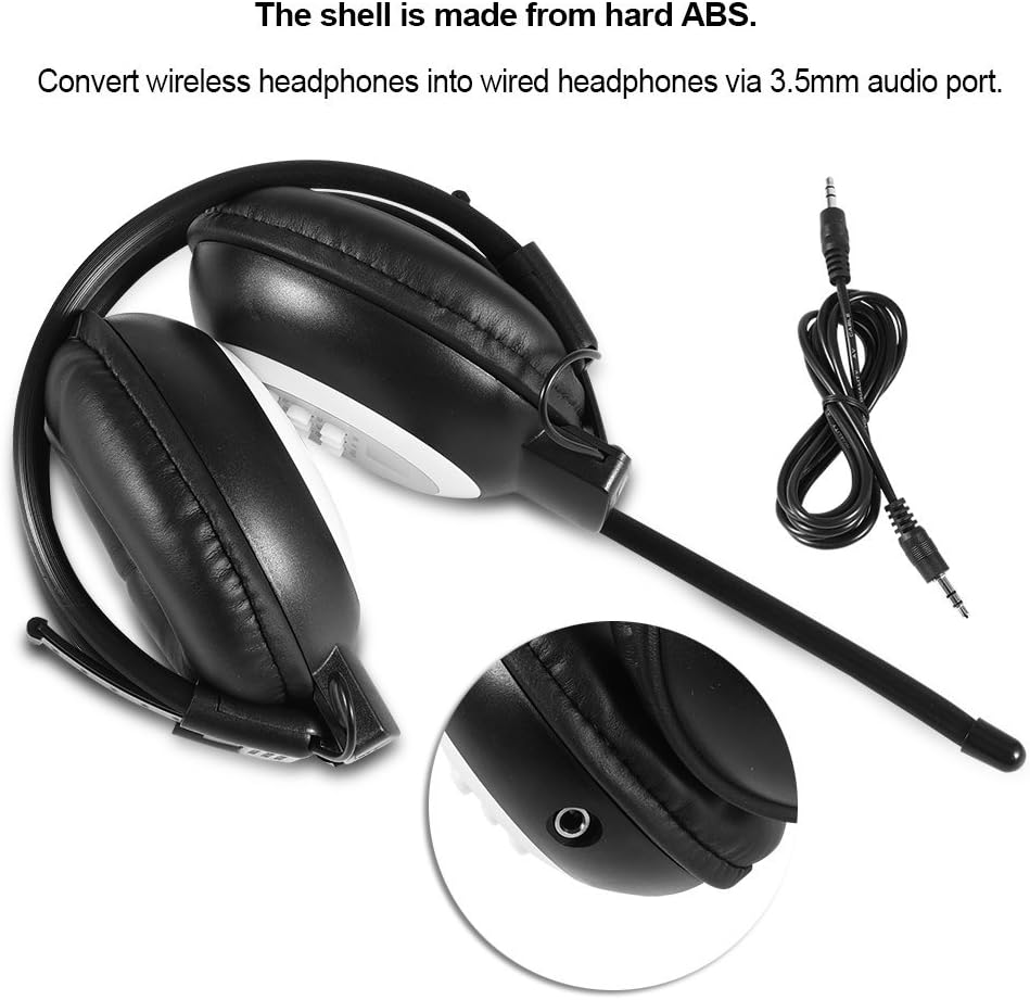 MP3/FM HiFi Headset FM Radio with LCD, Over Ear Foldable Wireless/Wired Headphone Noise-Cancelling