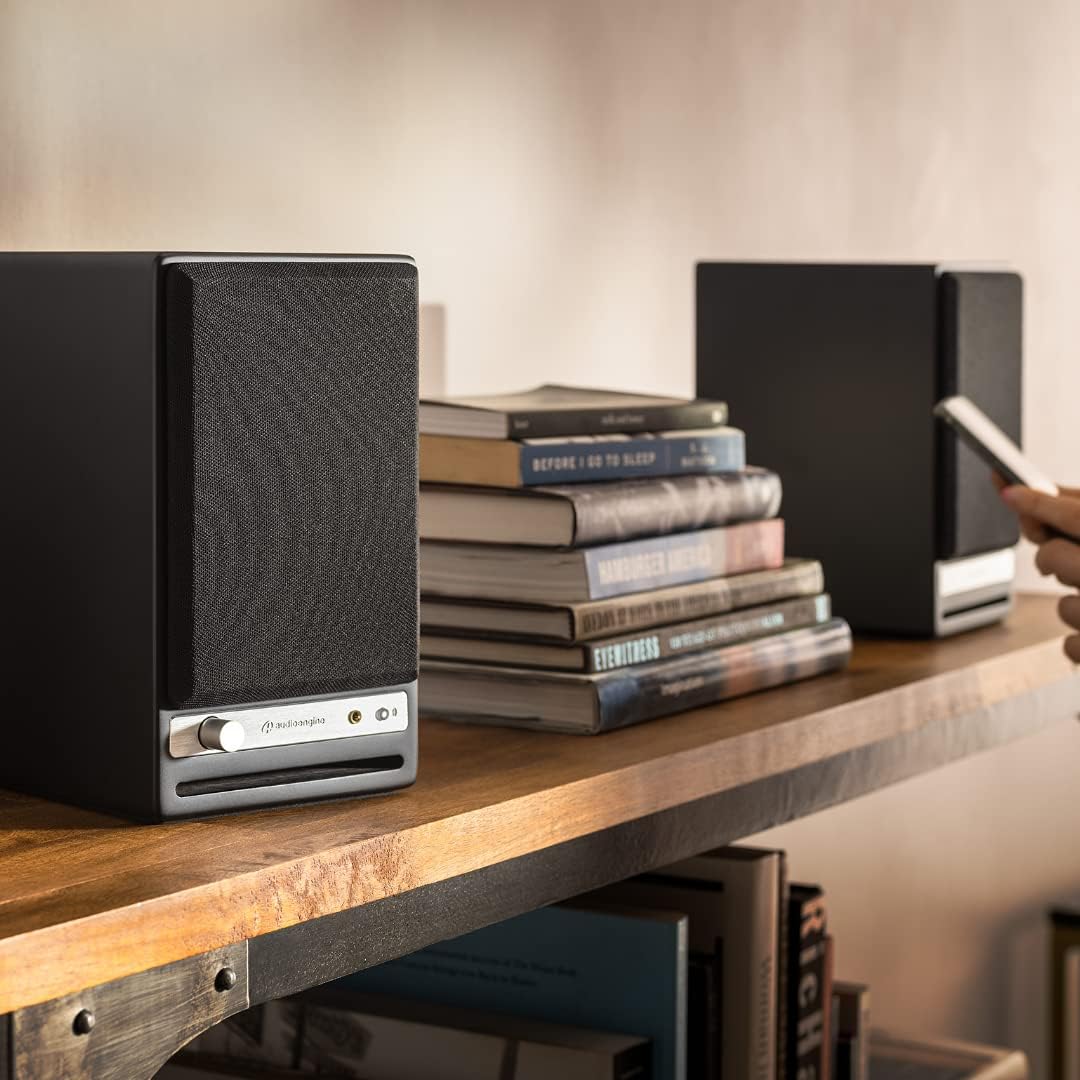 Audioengine HD4 24 Bit Bluetooth Bookshelf Speakers - TVs, Desktops, Stereos, Music, Movies and Gaming - Bluetooth aptX Adaptive 5.3