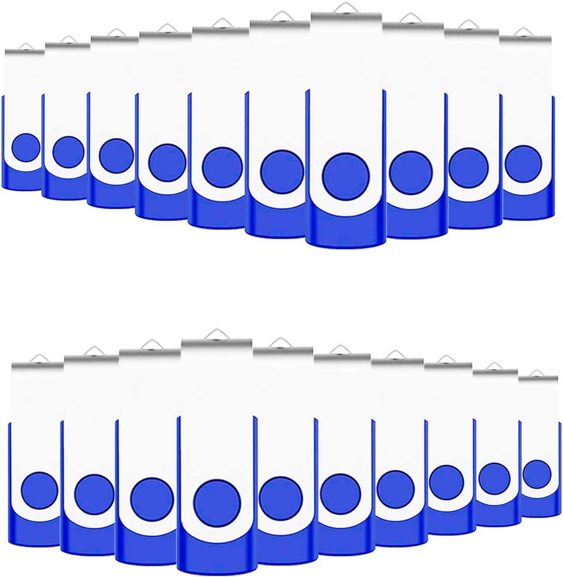 256MB Bulk Flash Drives 50 Pack, EASTBULL USB 2.0 Fast Speed Flash Drives Bulk Swivel Thumb Drives Pack (Blue)