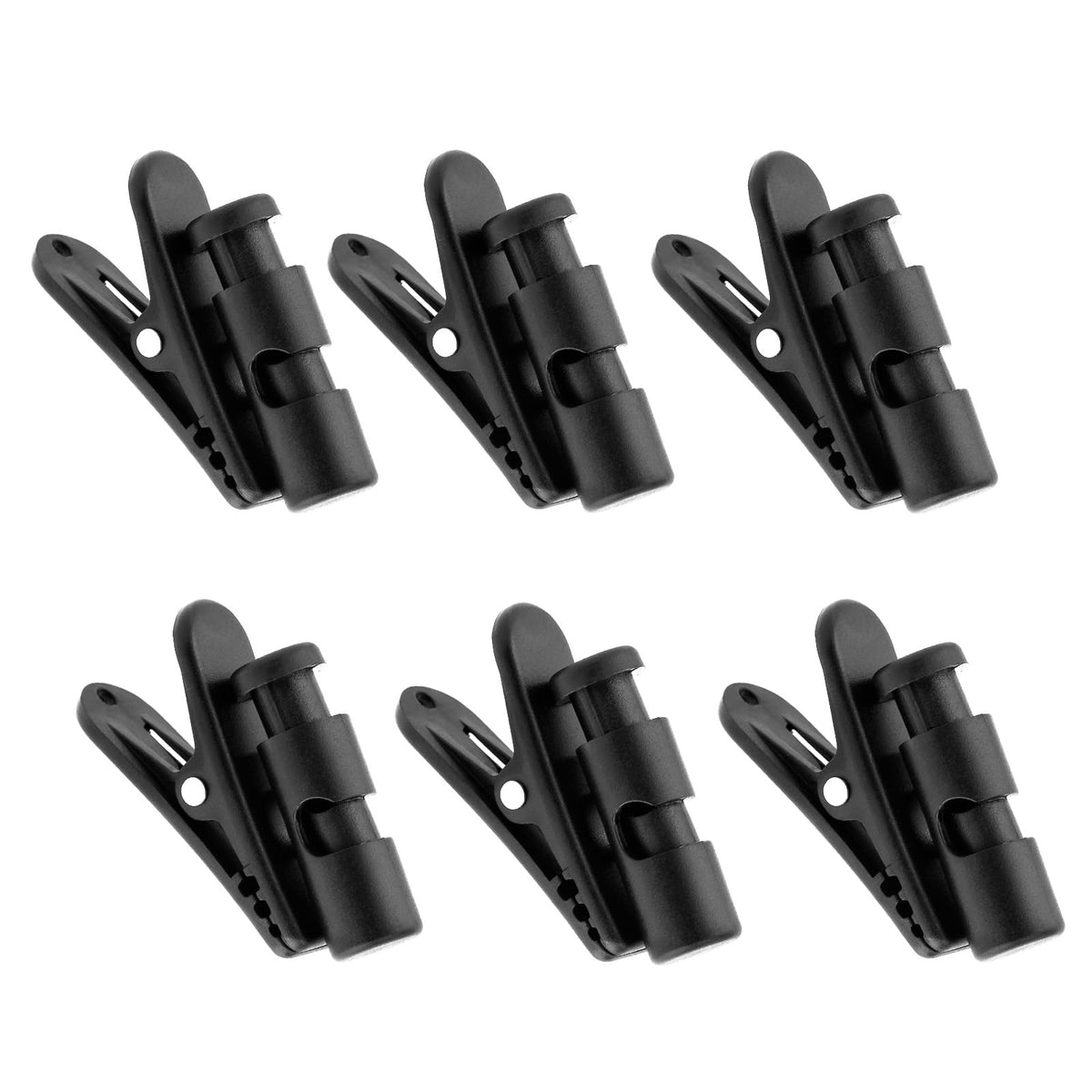 6pcs Headphone Clips for Earphone Wire, Plastic Headphone Cable Clamp Black Earphone Cord Clamp Fashion Collar Clip for Fitness