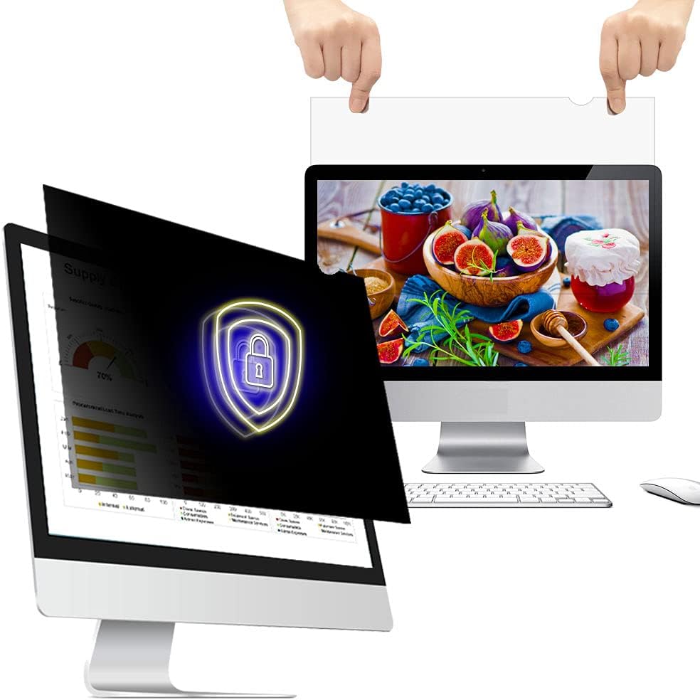 23 Inch - 16:9 Aspect Ratio - Computer Privacy Screen Filter for Widescreen Monitor - Anti-Glare - Anti-Scratch Protector Film - Protects Your Eyes from Harmful Glare and Blue Light