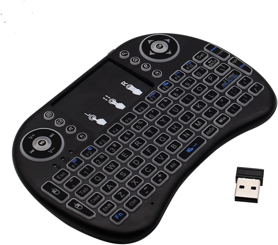 Dreamlink 3 Colour Backlit Mini Wireless Keyboard and Mouse, 2.4GHz Wireless Touchpad Rechargeable Combos for PC, Pad,