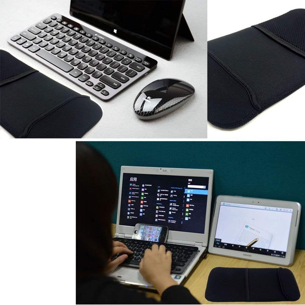 Black Neoprene Carrying Sleeve Case for Logitech K380 Multi-Device Bluetooth Keyboard and Arteck HB030B Wireless