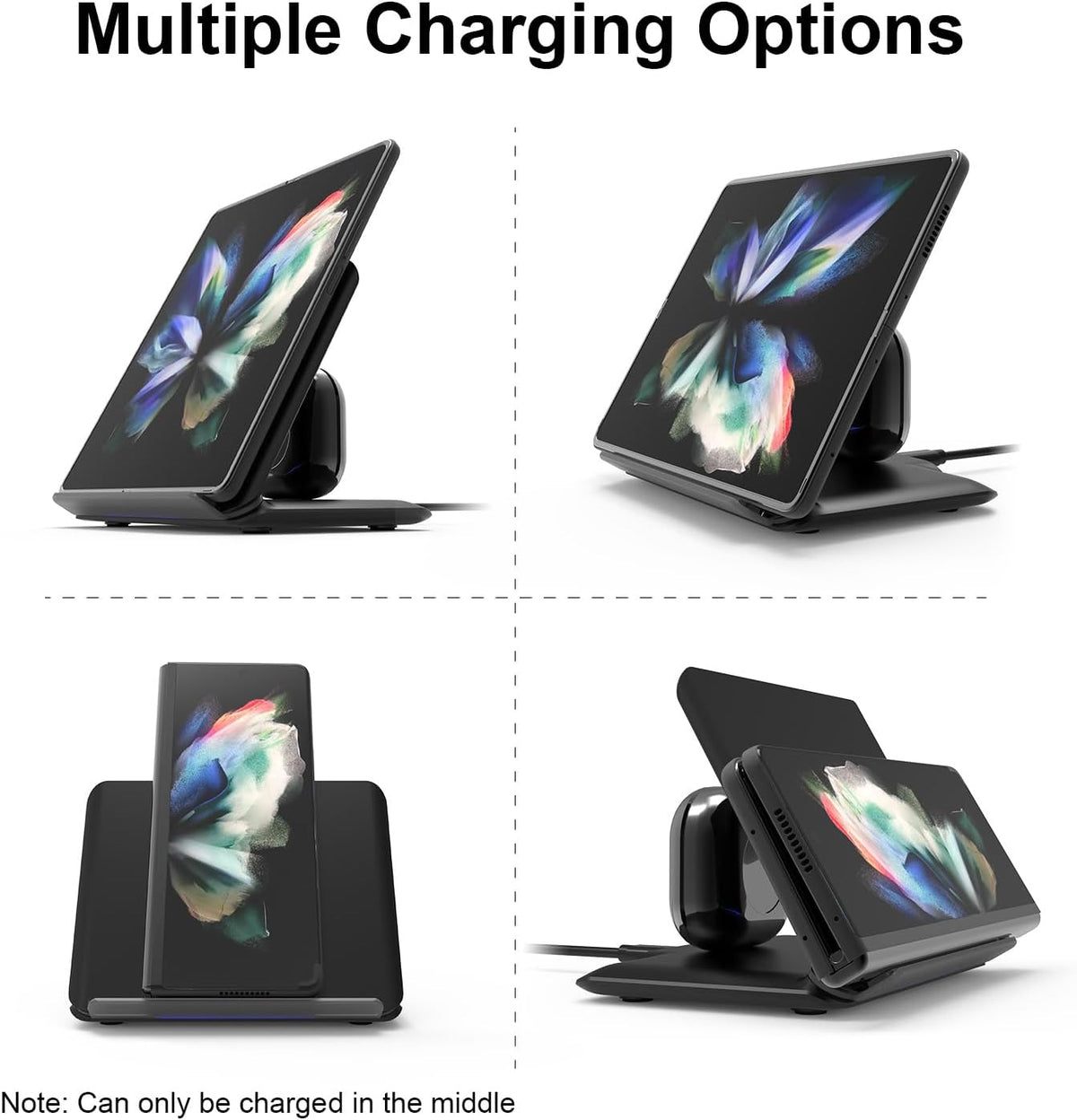 2 in 1 Fast Wireless Charging Station for Samsung Galaxy Z Fold Wireless Charger: Compatible with Galaxy Z Fold