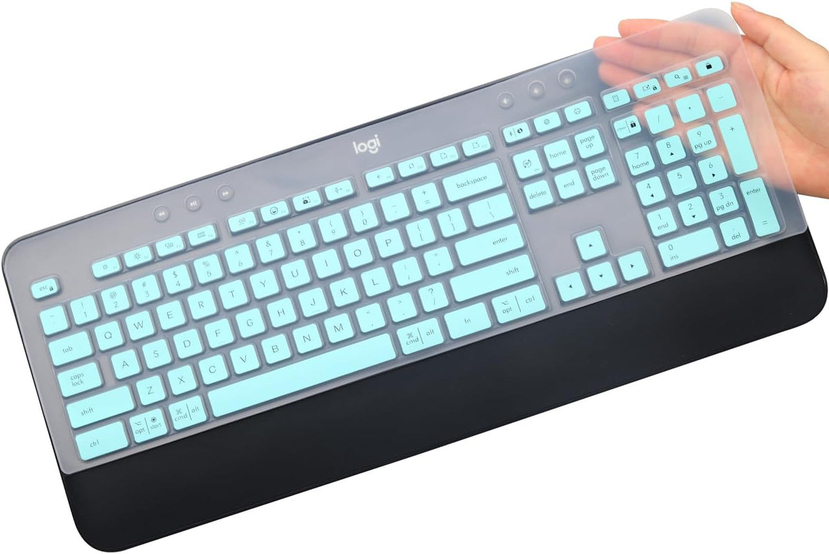 Keyboard Cover Skin for Logitech MK545 MK540 Wireless Keyboard, Logitech MK545 Keyboard Protector, Logitech MK540 Ultra Thin Desktop PC Silicone Clear Keyboard Skin Protector-Hotblue