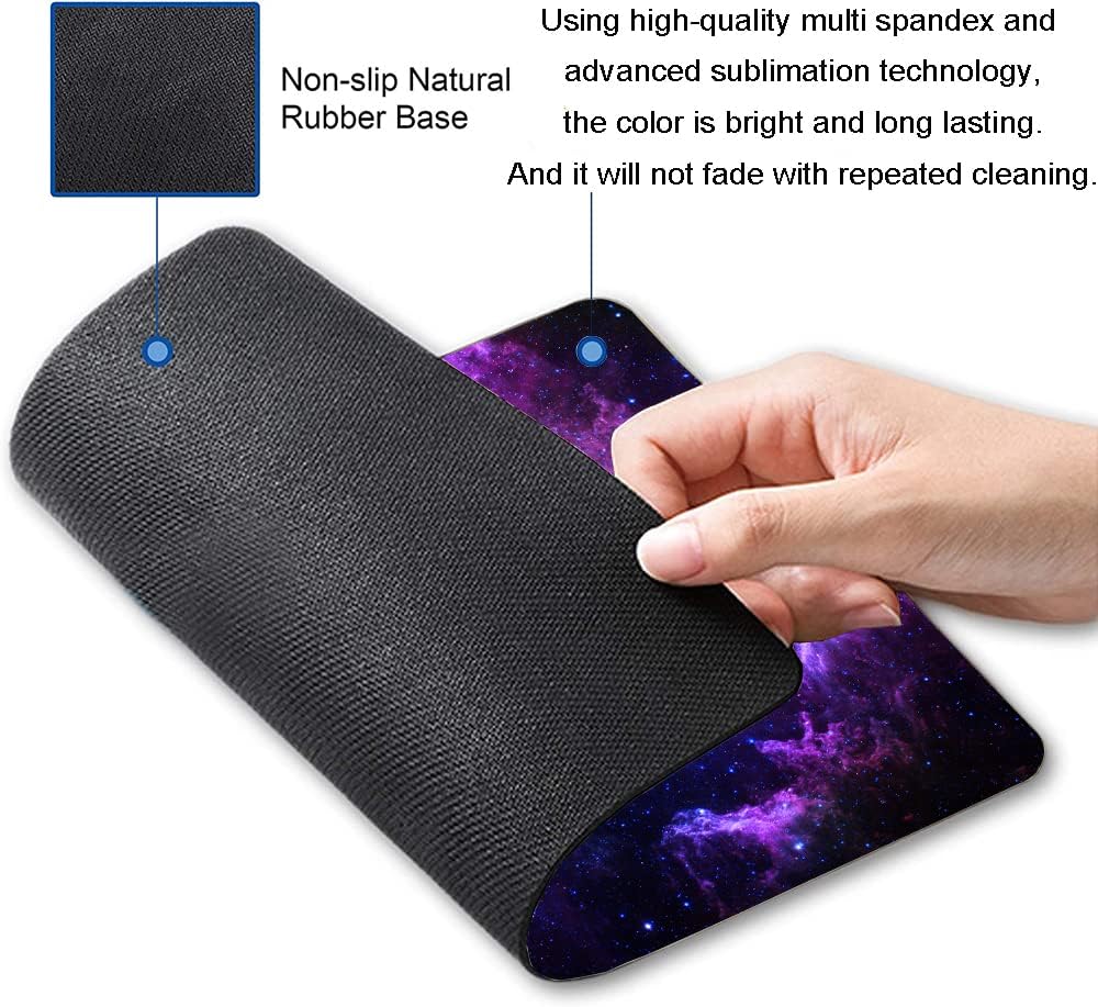 Mouse Pad, Galaxy Mouse Pad, Cute Square Waterproof Mouse Mat Non-Slip Rubber Base Computer Mousepad for Office Laptop