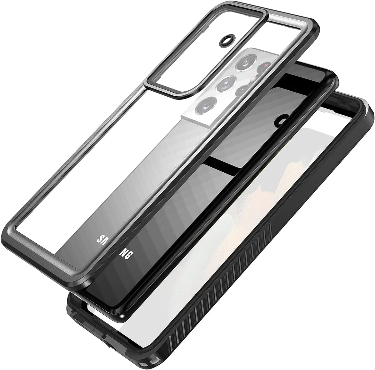 Samsung Galaxy S21 Ultra 5G Case - Waterproof IP68 Certified Dustproof Shockproof with Built-in Screen Protector, Black