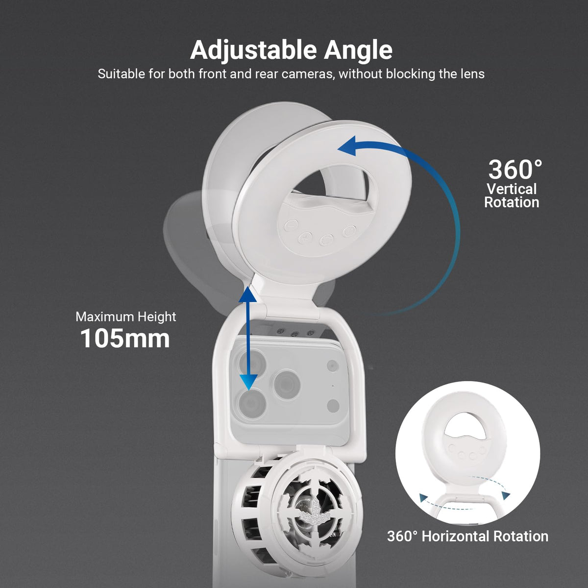 NEEWER Entry Level Version N36 Magnetic Selfie Ring Light & Phone Cooler Compatible with MagSafe iPhone, 4W Bi Color Foldable Small Plastic LED Fill