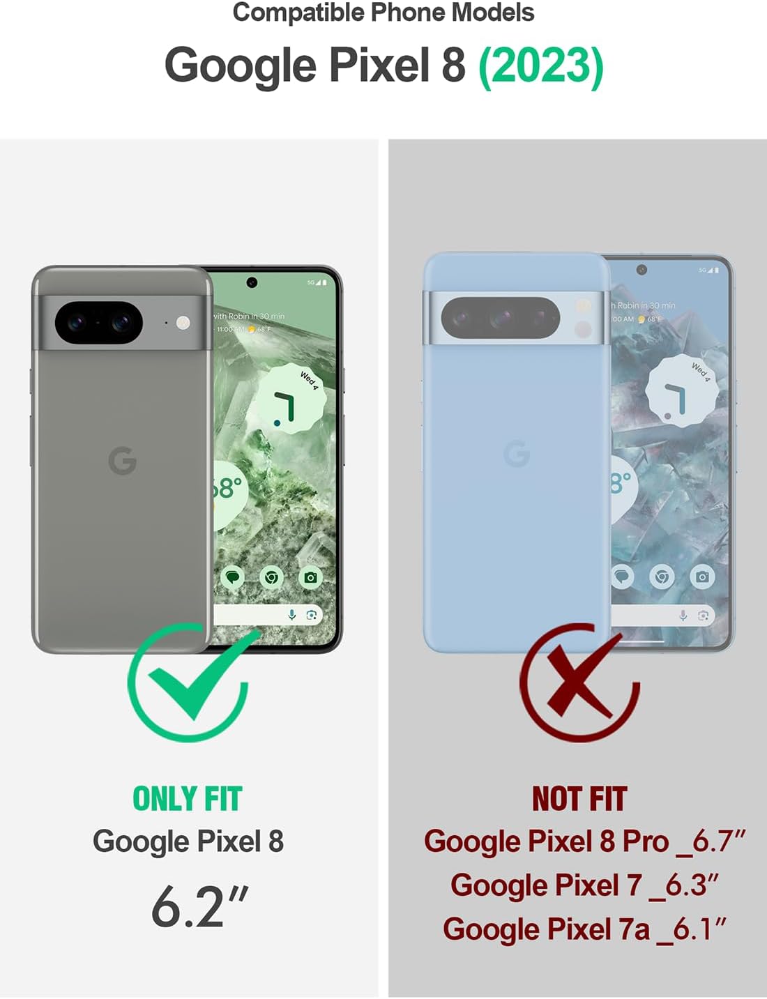 Poetic Guardian MagPro Case for Pixel 8 5G, 6.2", Full Body Shockproof Bumper, Built-in Screen Protector, Black/Clear.