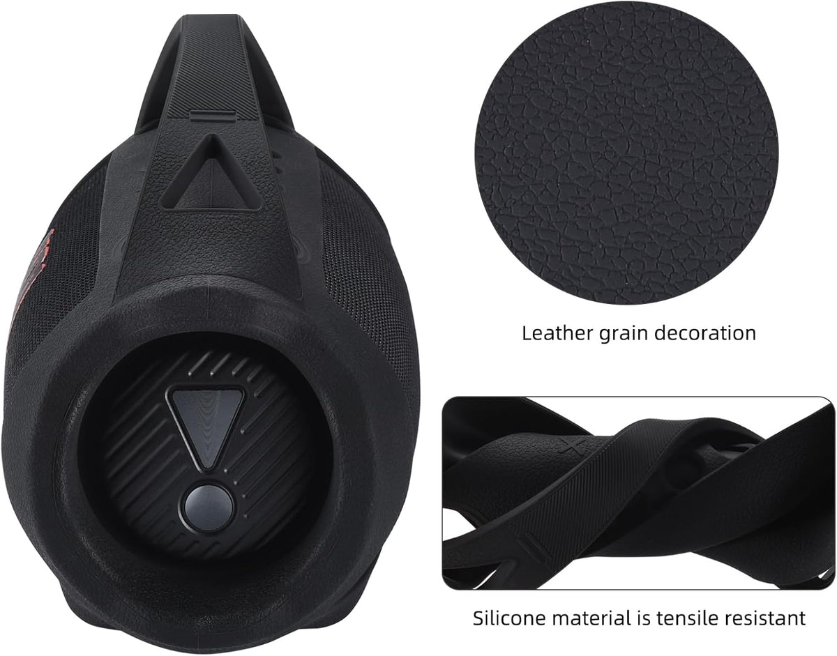 Silicone Cover Case for JBL Xtreme 4 Portable Bluetooth Speaker, Waterproof Soft Skin Protective Case - Black