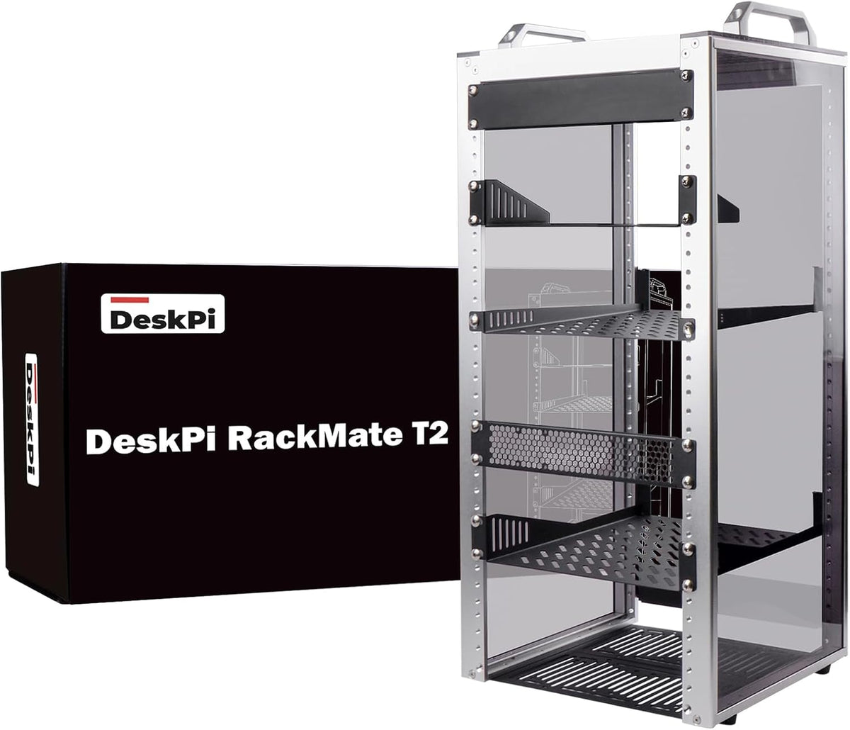 GeeekPi 12U Server Cabinet, 10 inch Server Rack for Network, Servers, Audio, and Video Equipment, DeskPi RackMate T2 Rackmount, 10.23 inch Depth