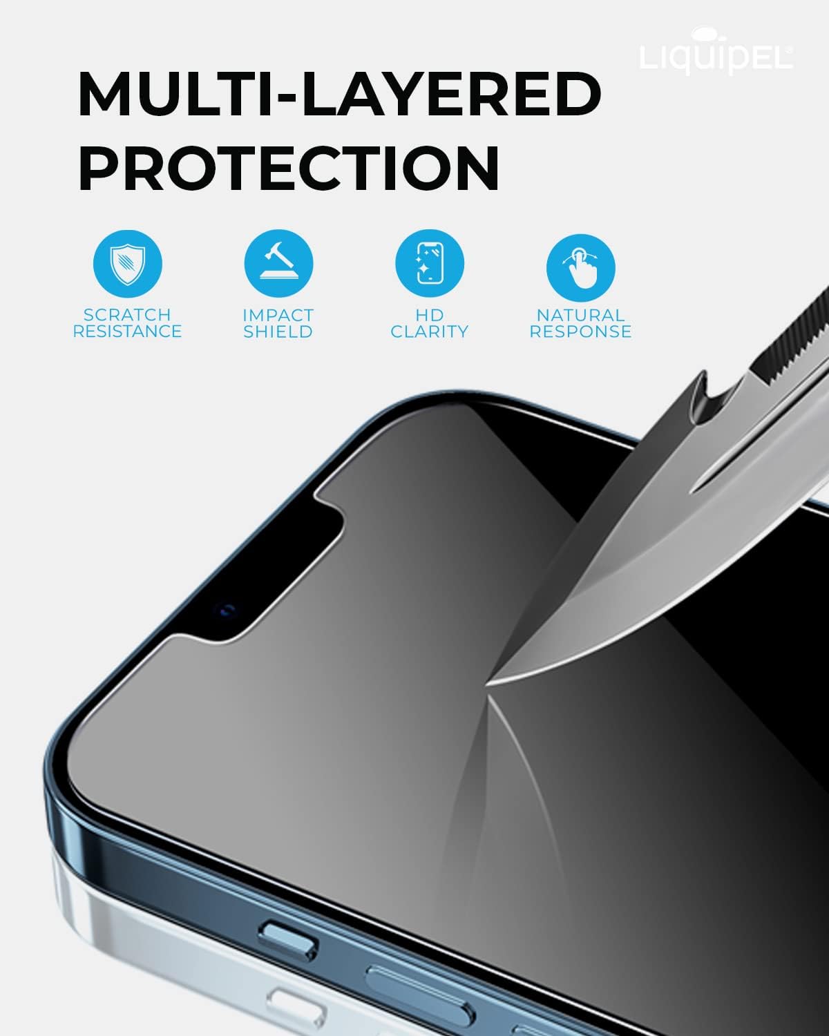 LIQUIPEL Safeguard Tempered Glass Screen Protector for Apple iPhone 12 Pro Max