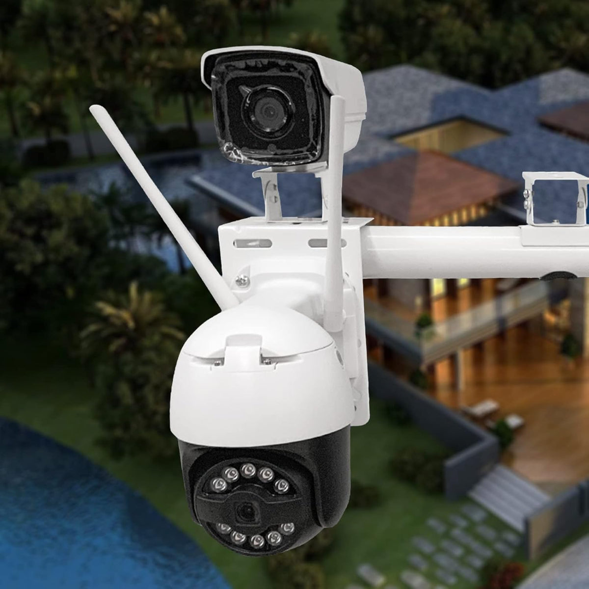 WiTi L-Shape Wall and Ceiling Mount Bracket for CCTV Cameras, Solid Metal Holder for Security Surveillance
