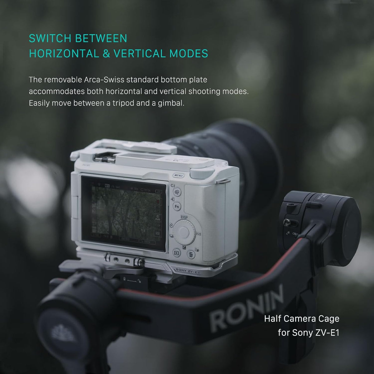 Tilta Full Camera Cage for ZV-E1 | Cold Shoe, NATO Rail, M3 and 1/4"-20 Threads Mounts | Silver